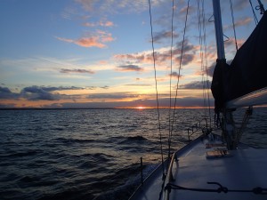 First sunset on the boat - Tasmania