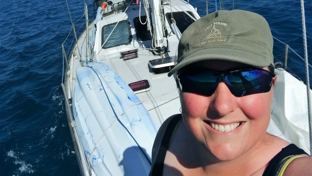 Mayra up on deck after successfully anchoring at Great Keppel Island. 3 August 2017